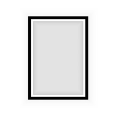 Wall Mural - Realistic black frame isolated on white background. Perfect for your presentations. Vector illustration