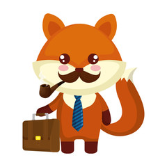 Sticker - cute little fox character