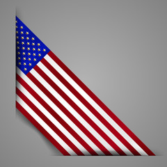 Wall Mural - corner ribbon usa flag. golden stars. isolated vector illustration.