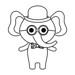 Sticker - cute little elephant character