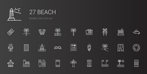 Canvas Print - beach icons set