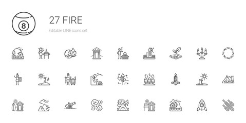 Wall Mural - fire icons set