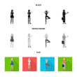 © pandavector - Vector design of posture and mood symbol. Collection of posture and female stock symbol for web.