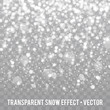 Vector white Glitter particles Effect on transparent Background Eps10.