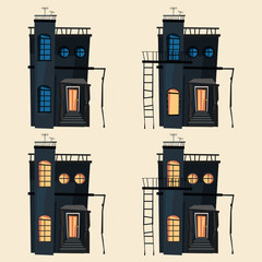 building set vector illustration