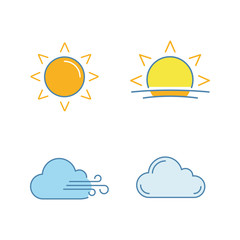 Poster - Weather forecast color icons set