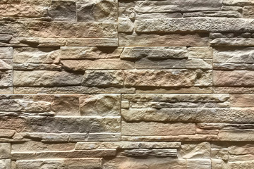 Poster - Old Brown Stone brick wall Pattern background. Interior decor and design texture