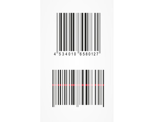 bar code icon realistic. flat barcode.