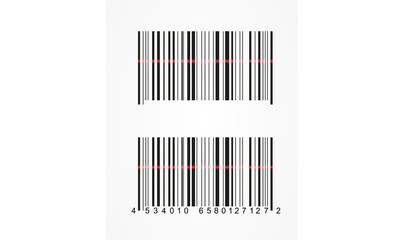 bar code icon realistic. flat barcode.