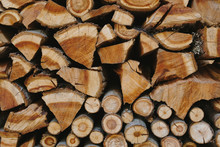 Stack Of Firewood Textured Background