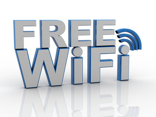 Poster - 3d illustration free WiFi 
