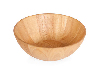 Wall Mural - wood bowl on white background