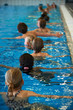 Children enjoying their swimming lessons in the indoor  pool
