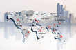 © sittinan - Abstract image of the world logistics, there are world map background
