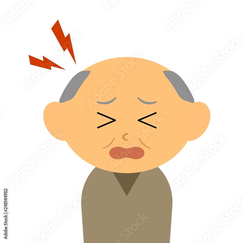 頭痛に苦しむおじいさん Adobe Stock でこのストックイラストを購入して 類似のイラストをさらに検索 Adobe Stock