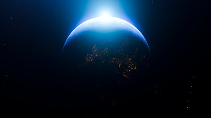Wall Mural - sunrise over the earth