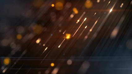 Aufkleber - Abstract colored background with animation falling glittering particles as festive rain. Orange shining bokeh sparkles. 4K, Ultra HD resolution