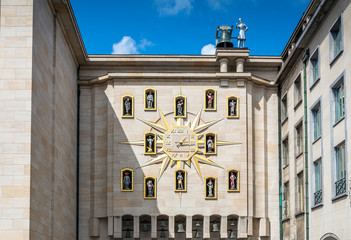 Famous clock in Brussels, Belgium