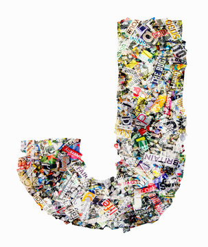 newspaper letter J