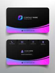 Poster - business card template design with simple design