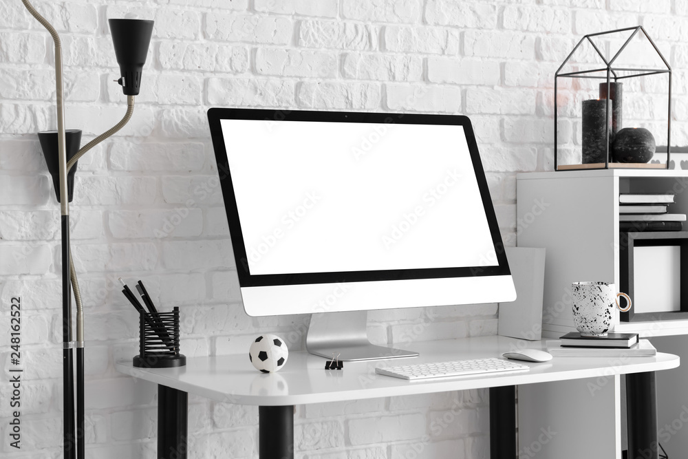 Comfortable workplace with modern computer