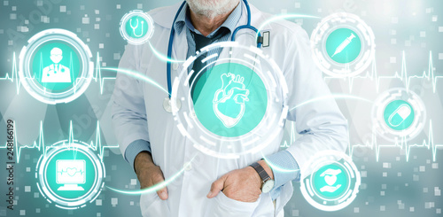 Medical Healthcare Concept Doctor In Hospital With Digital