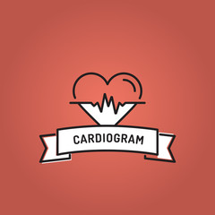 Canvas Print - CARDIOGRAM LINE ICON SET