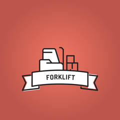 Poster - FORKLIFT LINE ICON SET