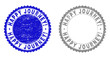 © imagecatalog - Grunge HAPPY JOURNEY! stamp seals isolated on a white background. Rosette seals with grunge texture in blue and grey colors. Vector rubber stamp imprint of HAPPY JOURNEY! tag inside round rosette.