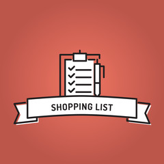 Sticker - SHOPPING LIST LINE ICON SET