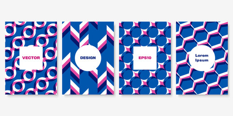 Wall Mural - Set of Geometric Colorful Templates. Overlapping Mixed Colors. Multiply Blend Mode. EPS 10 Vector.