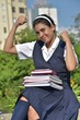 © dtiberio - Girl Student And Muscles With Books