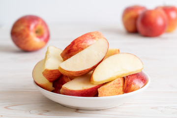 Poster - fresh red apples sliced bowl