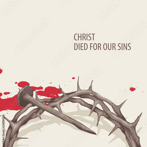 Vector Religious Illustration Or Easter Banner With Words Christ
