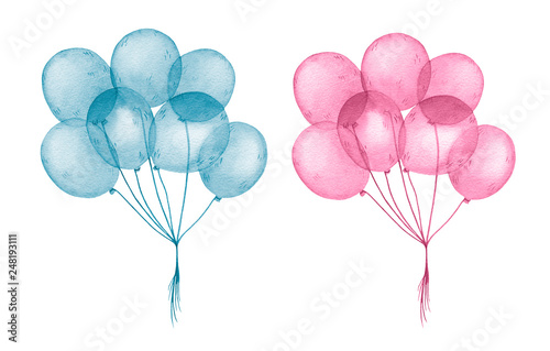 akwarela-niebieskie-i-rozowe-balony-dla