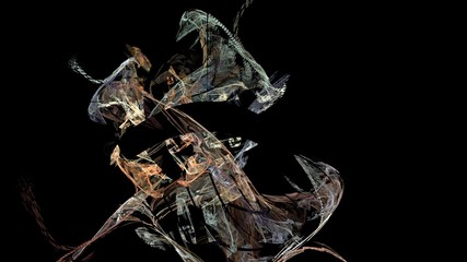 Aufkleber - Fantasy chaotic colorful fractal pattern. Abstract fractal shapes. 3D rendering illustration background or wallpaper