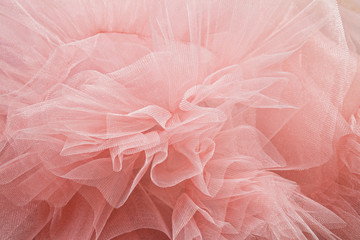 Wall Mural - bunch of powdery pink tulle in the form of a flower