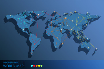 world map pin point communication concept