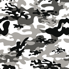 Wall Mural - texture military camouflage repeats seamless army black white hunting