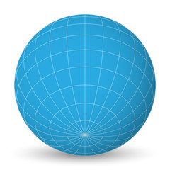 Wall Mural - blank planet earth blue globe with grid of meridians and parallels, or latitude and longitude. 3d ve