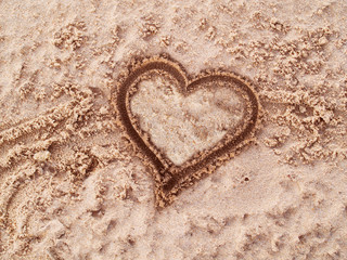 Heart on the sand