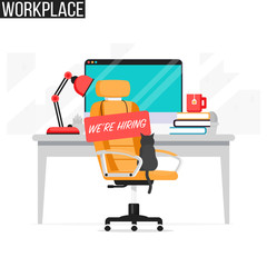 Fototapete - Open Vacancy Jobs, Employment concept illustration on flat vector style. Job vacancy illustration.