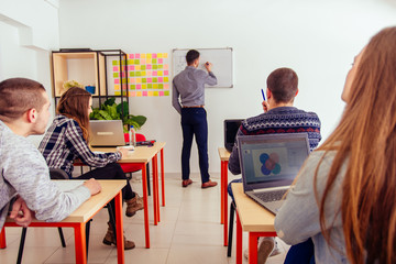 Wall Mural - Teacher writing on board