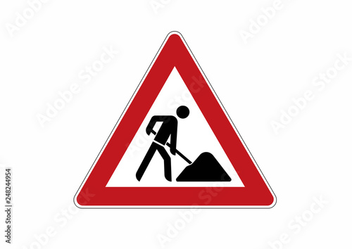 Fotomural construction site sign - traffic sign