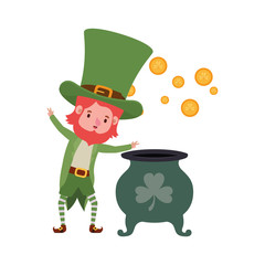 Sticker - leprechaun with cauldron avatar character