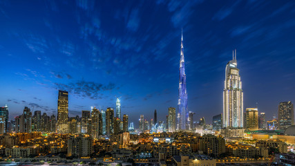 Wall Mural - Dubai Downtown skyline at Magic hour