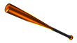 Orange 3D Metal Baseball Bat Isolated on White Background.