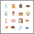© Orxan - 16 flame icon. Vector illustration flame set. candle and comet icons for flame works
