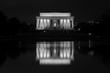 The Lincoln Memorial and Reflecting Pool at night, at the National Mall in Washington, DC
