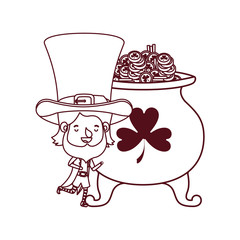 Sticker - leprechaun with cauldron avatar character